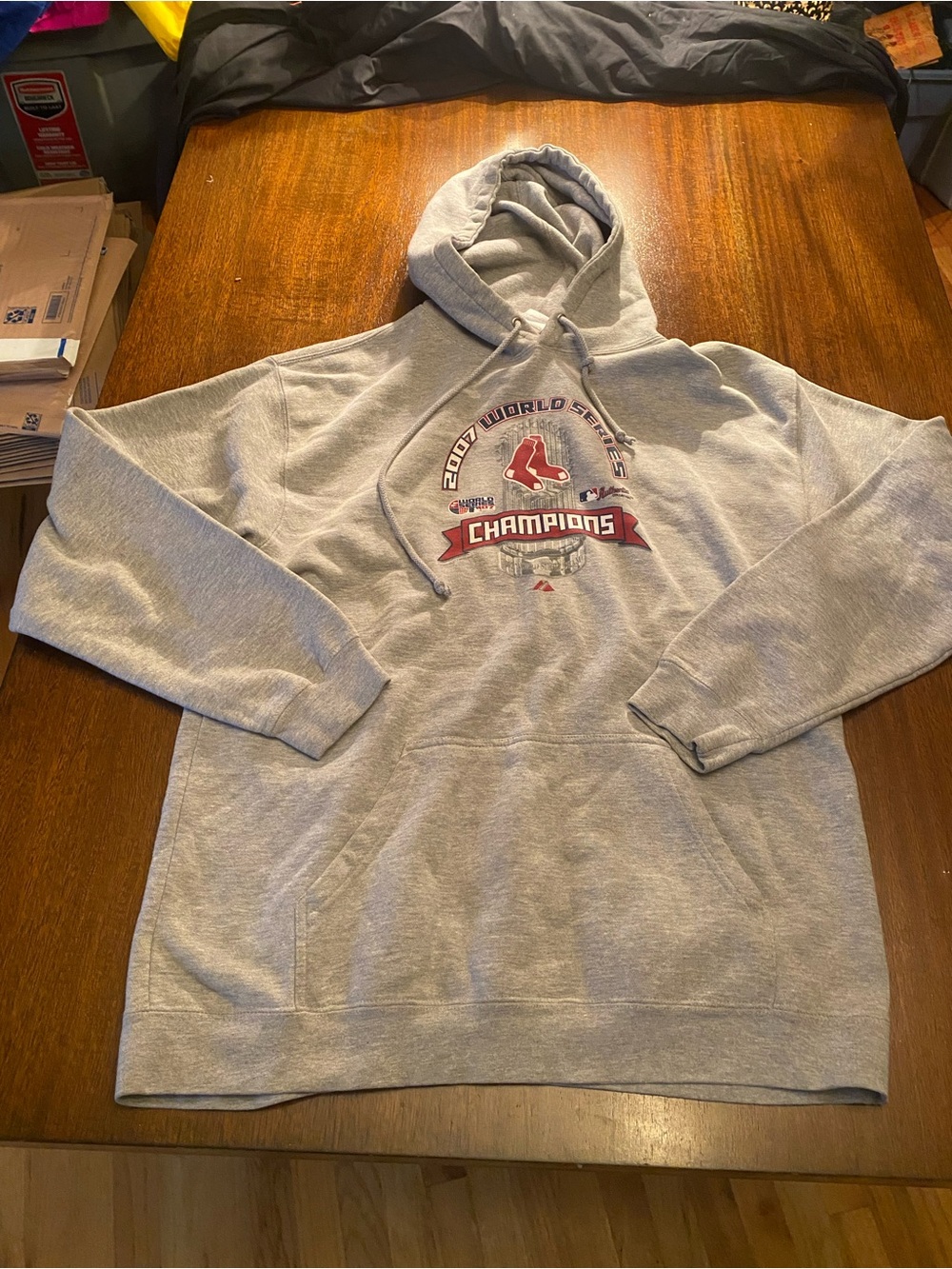 Vintage Majestic Boston Red Sox 2007 World Series Champions Hoodie Mens Large